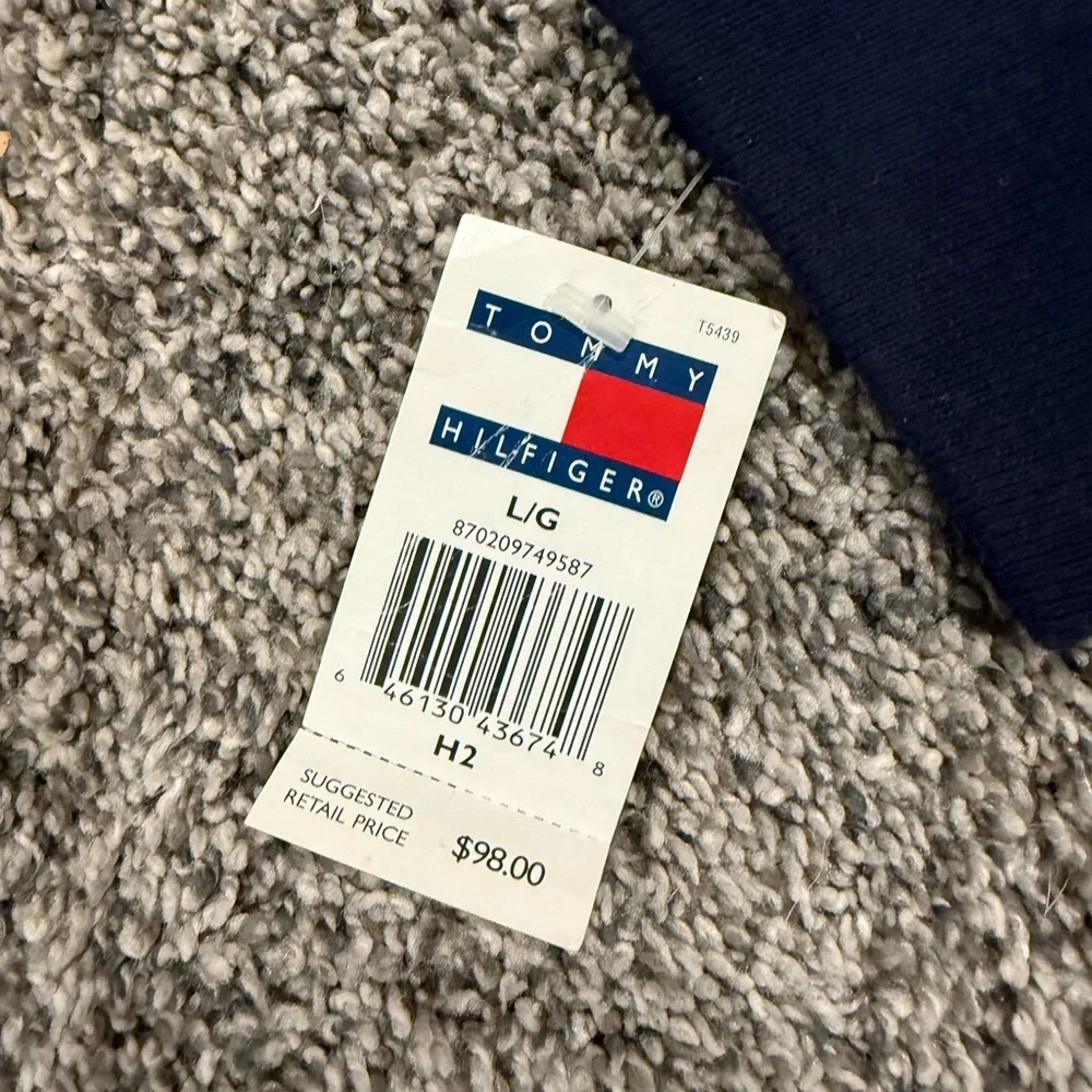 NWT vintage dead stock Tommy Hilfiger men's quarter zip USA inspired, size large - Picture 7 of 8